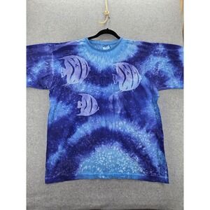 Vintage Penny Comfort Fish Tie Dye Blue‎ Surf Single Stich T-Shirt Size XXL